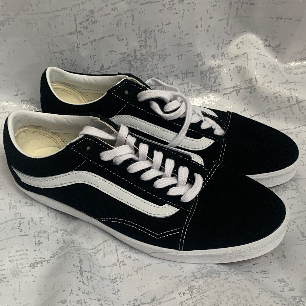 Vans Black and White Low-Top Skate Sneakers